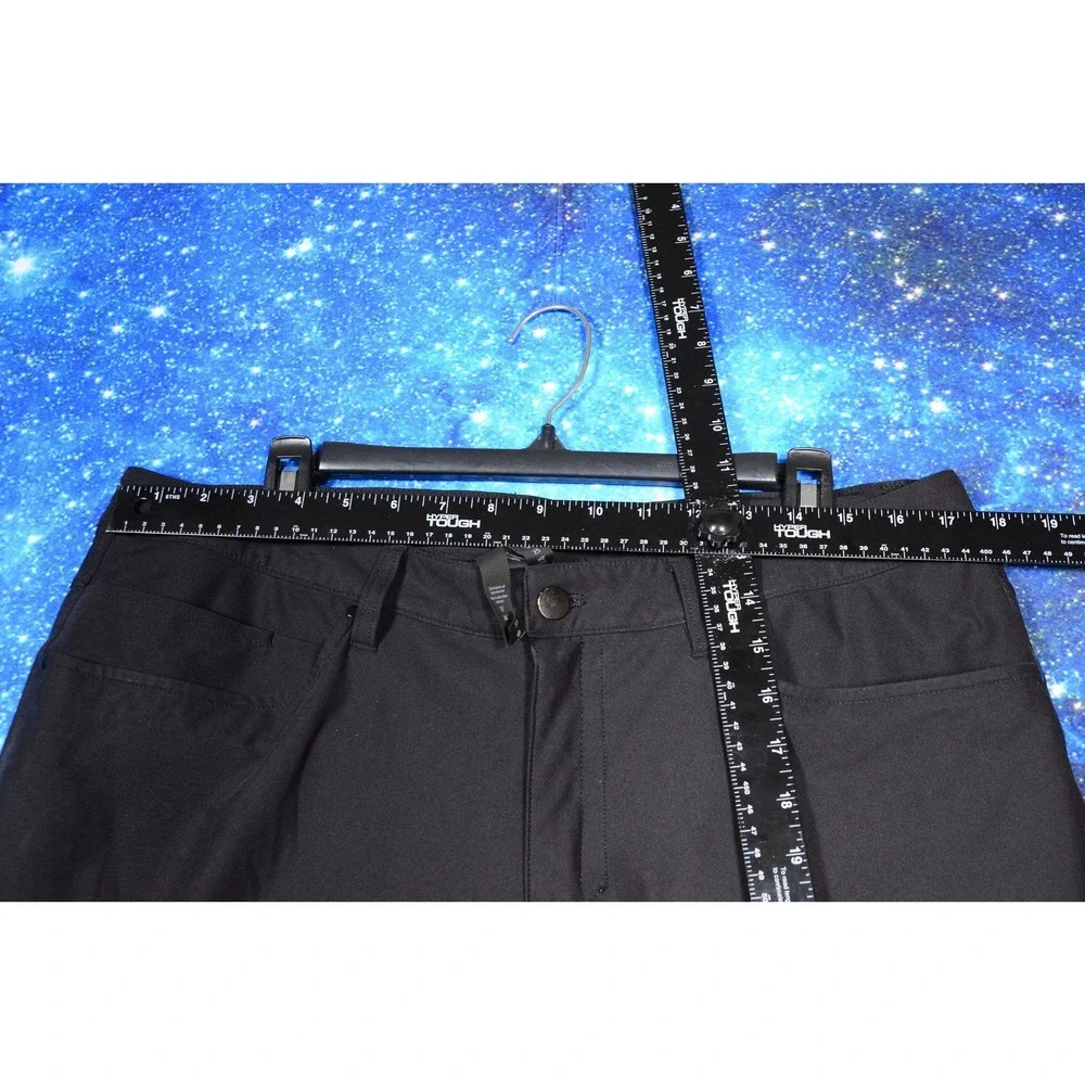Lululemon Commission Pants Mens 35x25 Black Straight Leg Zip Pockets Casual